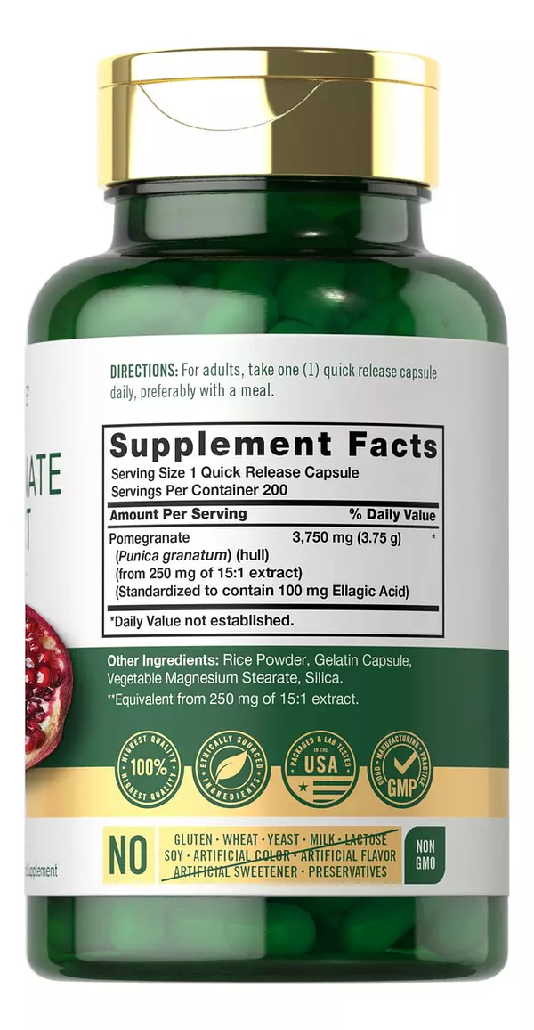 Salud y Equipamiento Médico - Extracto De Granada 3750 Mg 200 Cap Horbaach 2