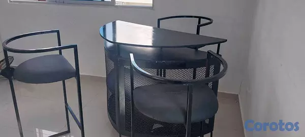 muebles y colchones - Barra moderna con 3 sillas altas – diseño elegante 5