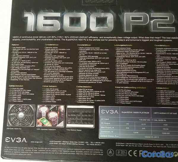 computadoras y laptops - Power supply Corsair AX 1600i 
Power supply Supernova EVGA 1600 P2 4