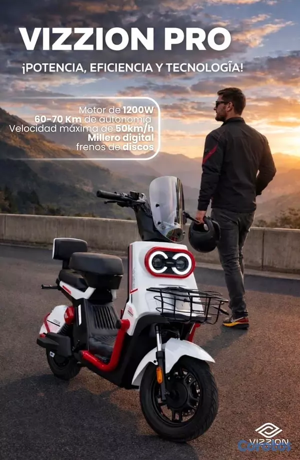 motores y pasolas - BICICLETA PASOLA ELÉCTRICA VIZZION PRO 2026 , motor 1,200 watts  2