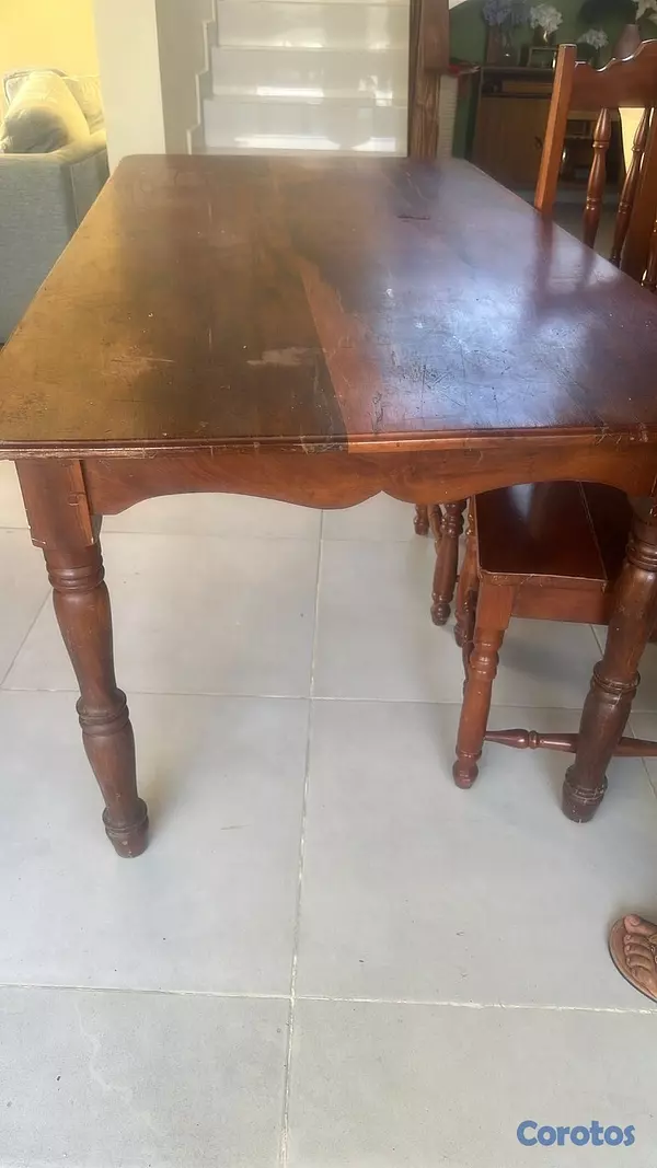 muebles y colchones - Comedor de madera ébano súper duradera 3