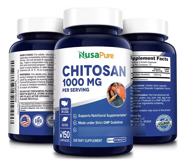 Salud y Equipamiento Médico - Chitosan 1000mg 150caps Nusapure 4