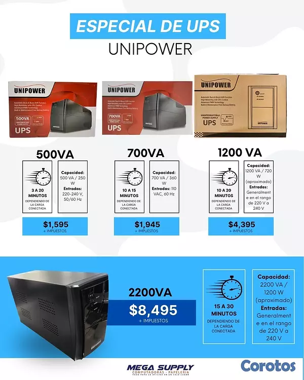 computadoras y laptops - UPS EN GRAN VARIEDAD Y CAPACIDAD ,PARA TV/COMPUTAD