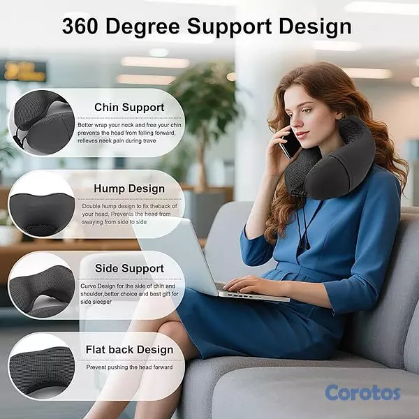 muebles y colchones - Almohada cervical de viaje para aviones, almohada  3