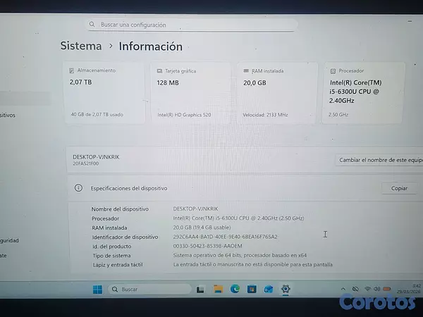 computadoras y laptops - Lenovo X1 Carbon – i5 6ta Gen, 256GB SSD, 8GB RAM. 3