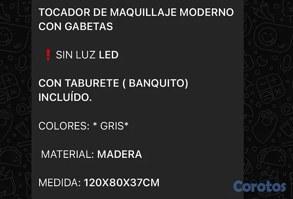 muebles y colchones - TOCADOR DE MAQUILLAJE MODERNO CON GABETAS  2