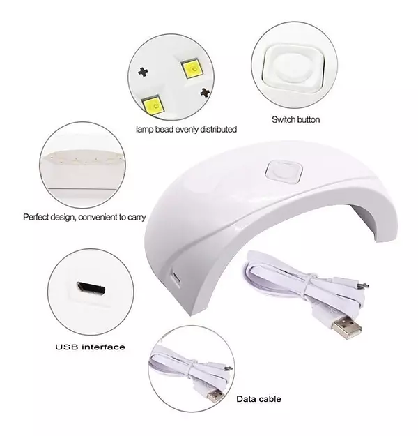 salud y belleza - Maquina de Uñas Lampara Luz Uv Led 6x Secadora De Uñas 18w  4