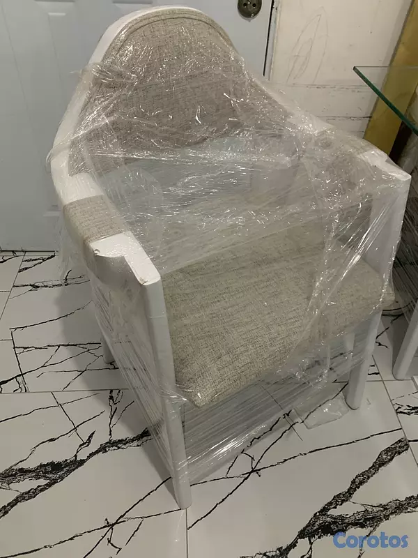 muebles y colchones - comedor 6 sillas blanco elegante en CAOBA 100% - nuevo sellado belleza calidad  3