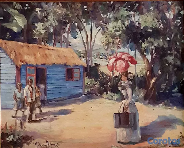 decoración y accesorios - Cuadro  Maestra en el campo