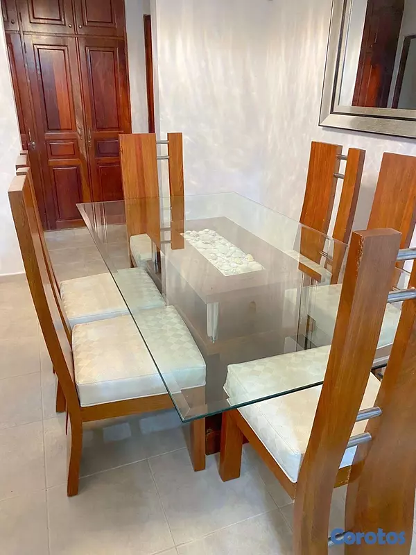 muebles y colchones - Juego de comedor de 6 sillas en roble 100% 3