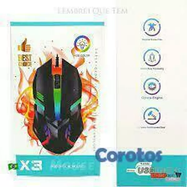 accesorios para electronica - Mouse Gaming USB X3 - Resistente, Preciso y con Es 3