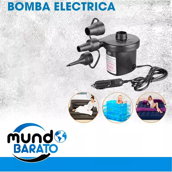 muebles y colchones - COLCHON INFLABLE INTEX + BOMBA INFLADOR ELECTRICO CAMA DE AIRE PORTATIL VIAJEROS 2