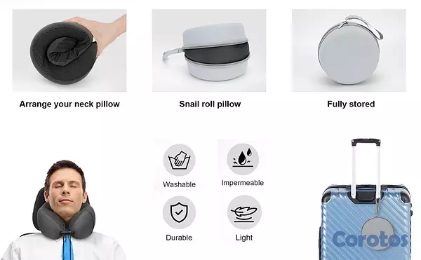 muebles y colchones - Almohada cervical de viaje para aviones, almohada  4
