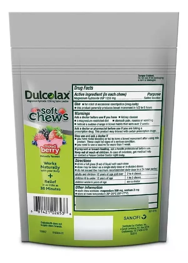 Salud y Equipamiento Médico - Dulcolax  Masticables Alivio Rápido 30 Unidades 2