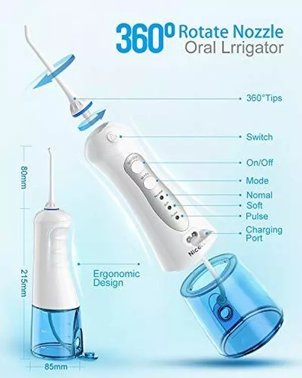 Salud y Equipamiento Médico - Limpiador De Dientes Con Hilo De Agua Inalambrico, Nicefeel 2