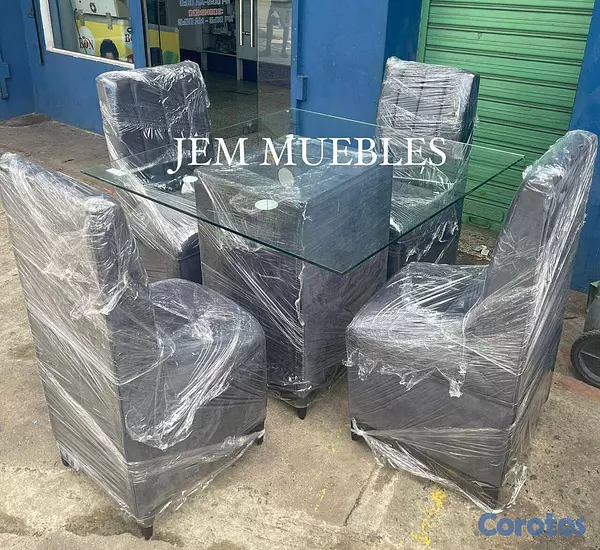 muebles y colchones - Juego comedor 4 sillas diseño butaquitas 2