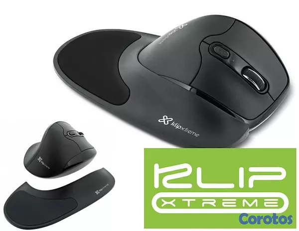 computadoras y laptops - MOUSE WIRELESS KLIPX FLEXOR,VERTICAL  6 BOTONES, 2.4 GHZ, SEMI VERTICAL, 