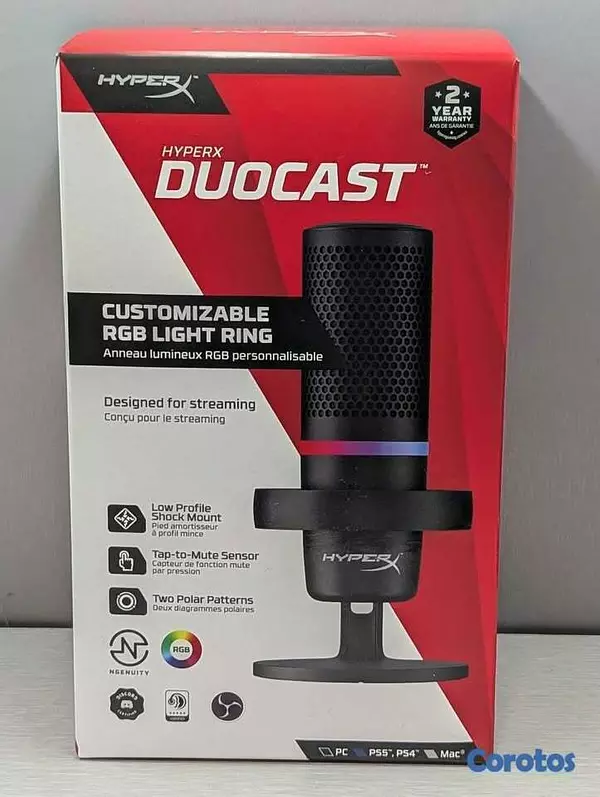 accesorios para electronica - Micrófono USB Hyper X DuoCast 2