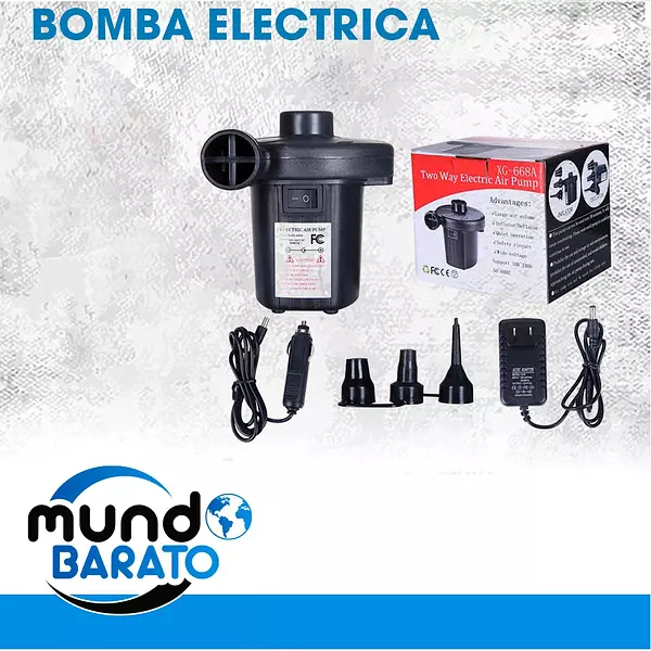muebles y colchones - COLCHON INFLABLE INTEX + BOMBA INFLADOR ELECTRICO CAMA DE AIRE PORTATIL VIAJEROS 3
