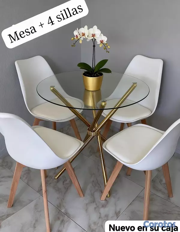 decoración y accesorios - *Juego* de *comedor* de 4 sillas nórdica modernal 3