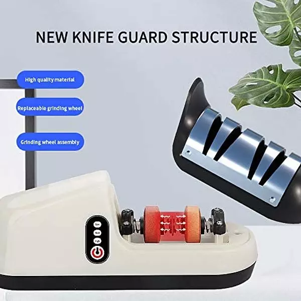 electrodomesticos - Afilador de cuchillos eléctrico, cocina profesional, USB recargable  Amolador 4