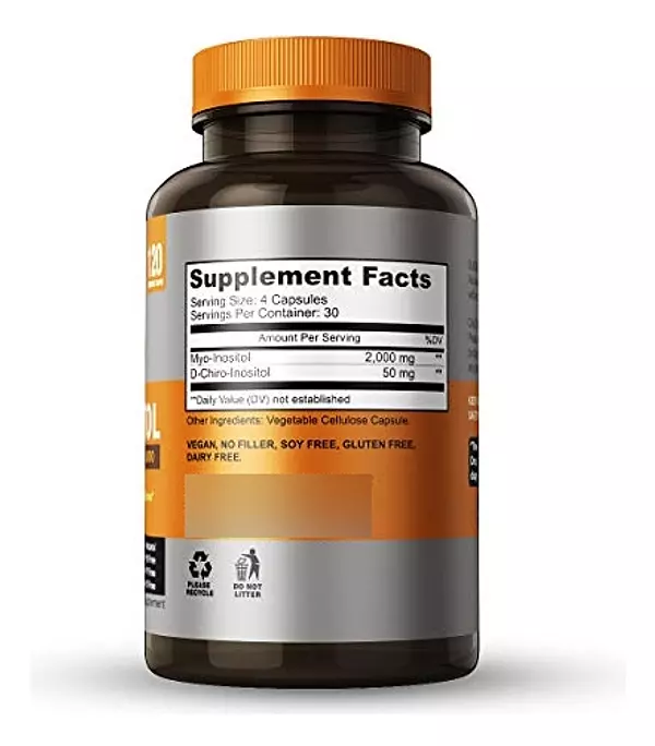Salud y Equipamiento Médico - Myo Inositol 2050 Mg 120 Cap Simple Organics 3