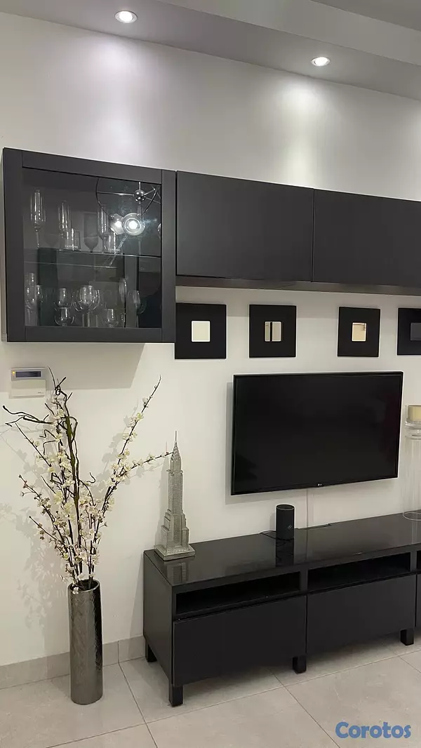 muebles y colchones - Mueble modular tipo IKEA para TV – moderno y elegante en negro 5