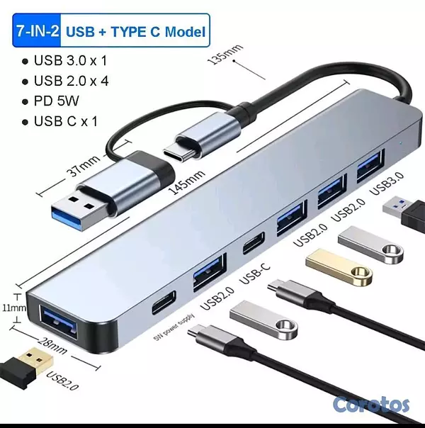 accesorios para electronica - Hub de varios puertos usb, sd y tipo c, verifica los modelos en la foto 9