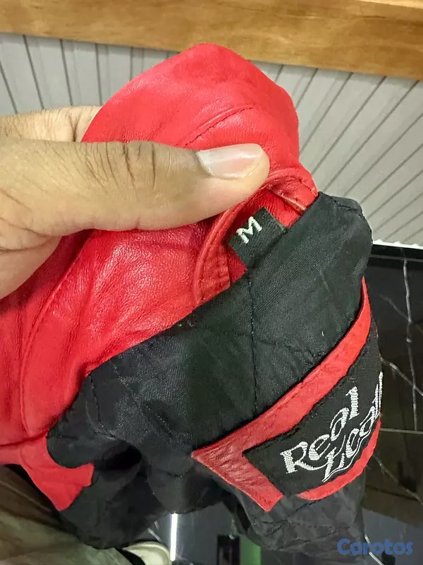 ropa para hombre - Chaqueta de Cuero Real Roja 🔥 Estilo Biker | Como Nueva 4