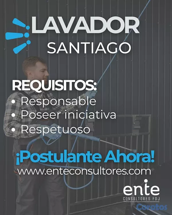 empleos disponibles - LAVADOR DE CARWASH - SANTIAGO
