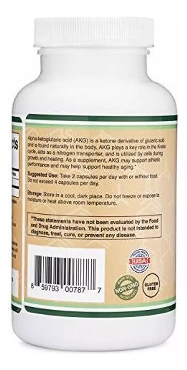 Salud y Equipamiento Médico - Suplemento Akg Acido Alfa Cetoglutarico 1000 Mg 180 Capsula 2