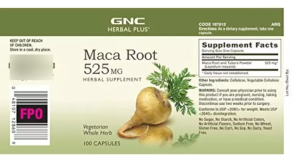 Salud y Equipamiento Médico - Gnc Raiz De Maca 525 Mg Apoyo Vitalidad 100 Cap 3