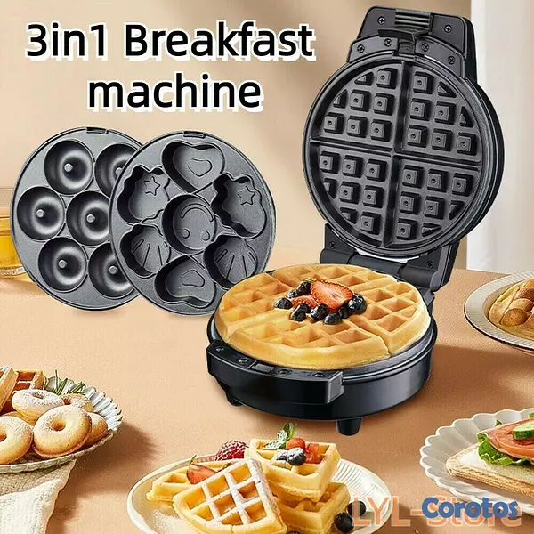 cocina - Máquina de sándwich máquina de donuts de gofres desmontable 3 en 1 máquina  1