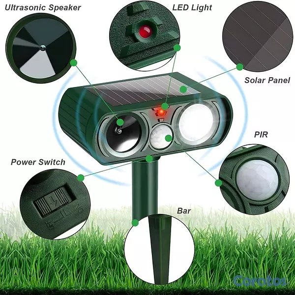 animales y mascotas - Repelente Solar Ultrasonico para Animales Sensor d 4