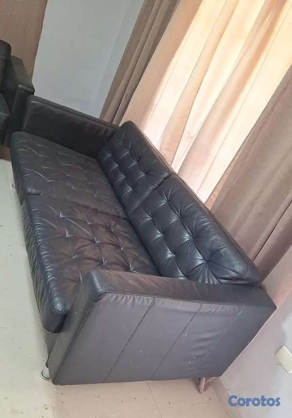 muebles y colchones - Mueble piel Negro IKEA 7