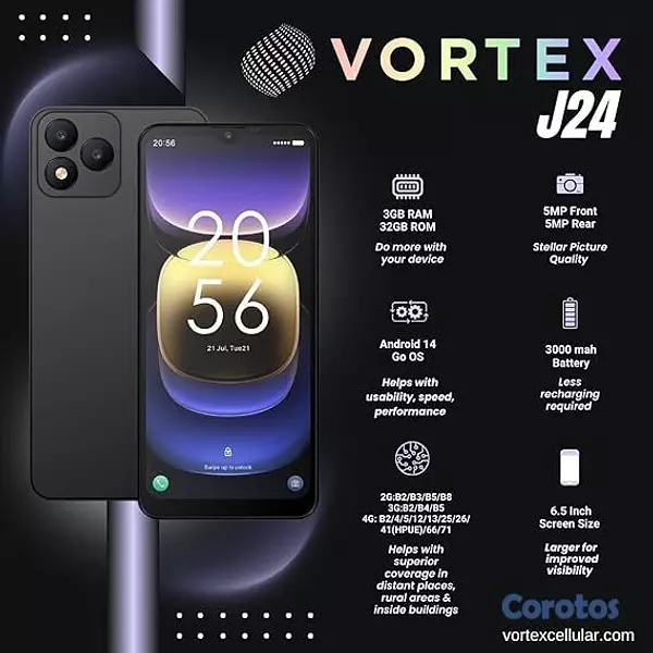 celulares y tabletas - Celular Vortex J24 Desbloqueado para todas las COM 3