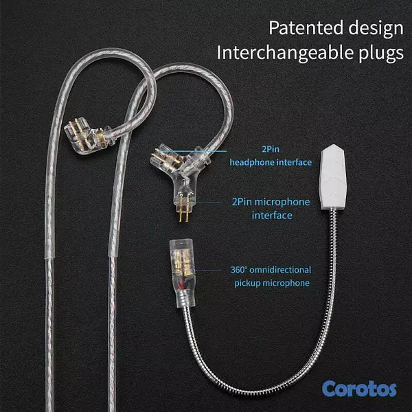 camaras y audio - Cable modular audio c/Mic para gaming QKZ Q7-Max 3