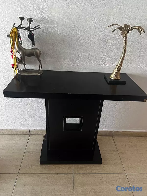 muebles y colchones - Mesa de Entrada Negra 3