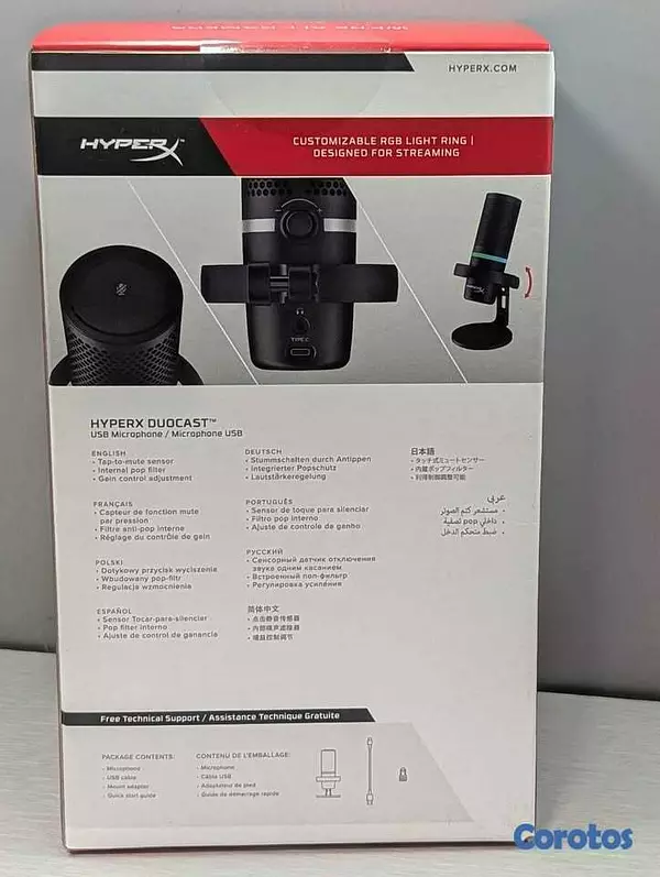 accesorios para electronica - Micrófono USB Hyper X DuoCast 4