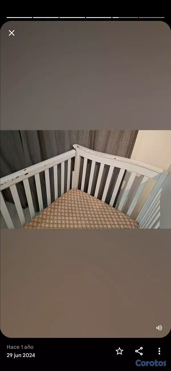 muebles - Vendo Cuna de Bebe color blanca *usada 3