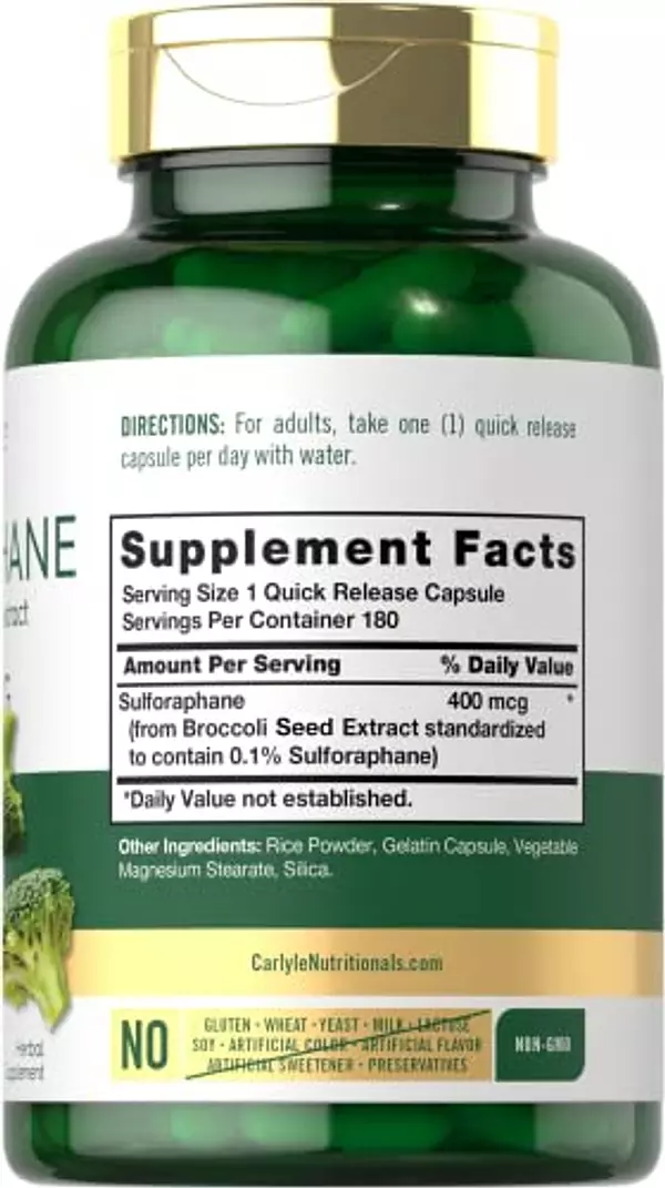 Salud y Equipamiento Médico - Sulforafano 400mcg | De Extracto De Semilla De Brocoli | 180 3