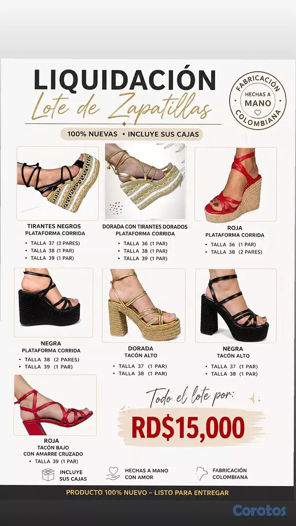 zapatos para mujer - 19 ZAPATILLAS NUEVAS HECHAS A MANO, DE FABRICACION 1