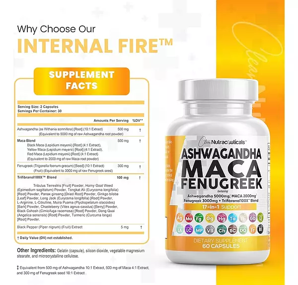 Salud y Equipamiento Médico - Ashwagandha 5000mg Raíz De Maca 2000mg Fenogreco 3000mg 3