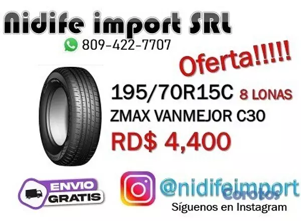 repuestos - KIA HYUNDAY 195/70R15C Diseñadas p/ Kia Bongo, K2700, Hyundai Porter H-100 4