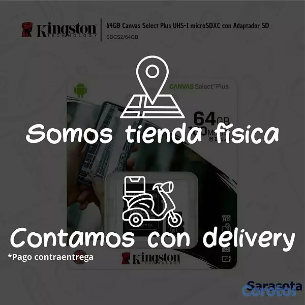 accesorios para electronica -  Kingston SD Canvas Select Plus de 64Gb 100mbps 3
