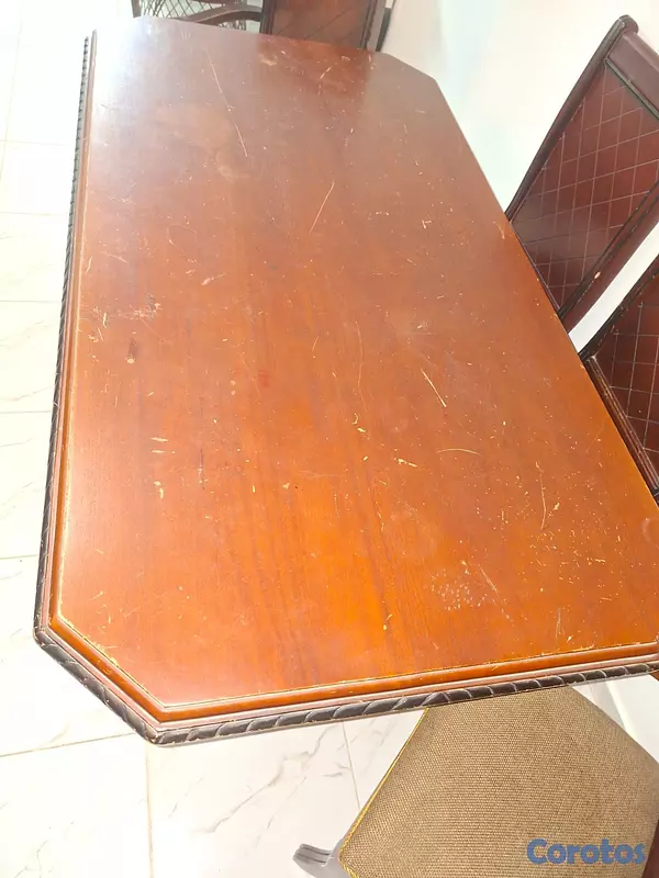 muebles y colchones - COMEDOR DE 6 SILLAS CAOBA COLOR MARRON 3
