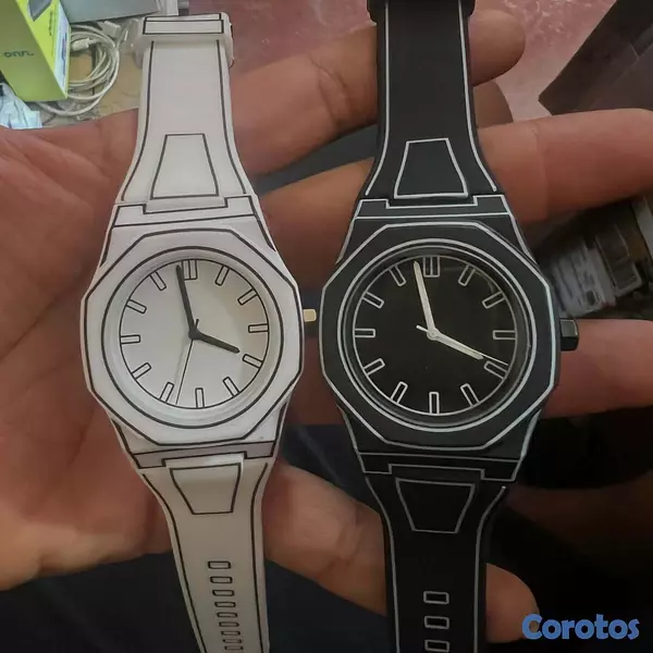 joyas, relojes y accesorios - Reloj minimalista con diseño que simula ilustración bidimensional 2D; 51 mm 2