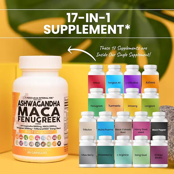 Salud y Equipamiento Médico - Ashwagandha 5000mg Raíz De Maca 2000mg Fenogreco 3000mg 4