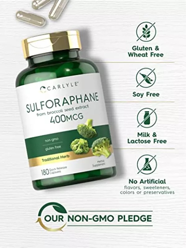 Salud y Equipamiento Médico - Sulforafano 400mcg | De Extracto De Semilla De Brocoli | 180 5