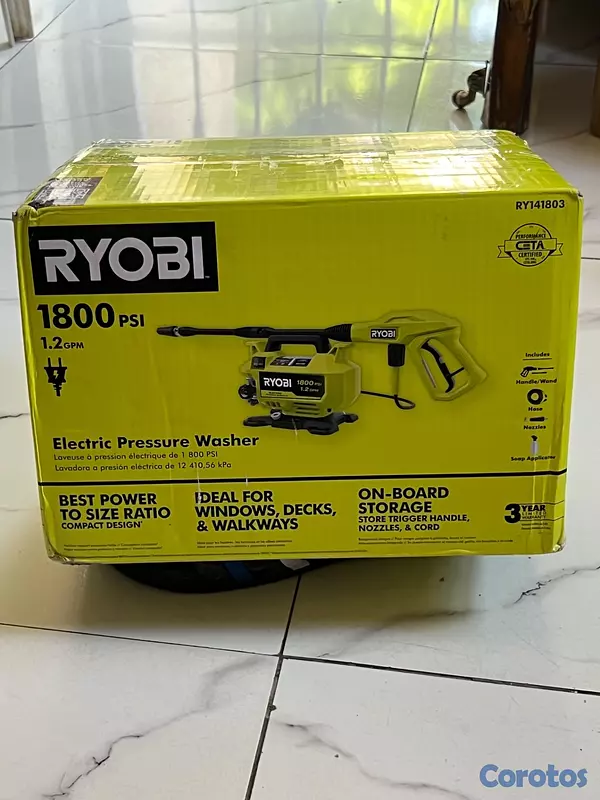 herramientas, jardines y exterior - Ryobi 1800 Psi 1 2 Gpm Cold Water Corded Electric  2